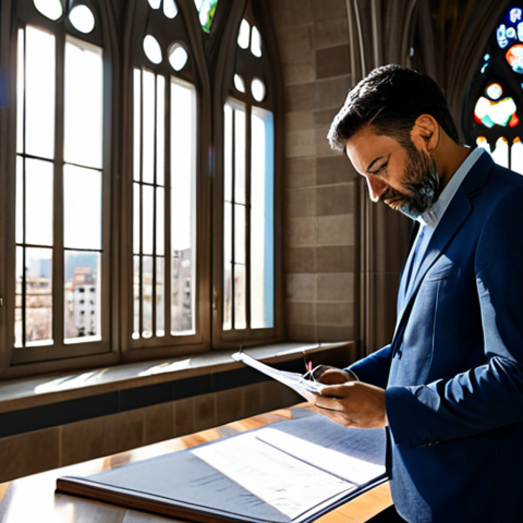 **
"A professional architect, fully clothed in a modest blazer and trousers, reviewing blueprints in a sunlit Barcelona office. Large windows overlook the Sagrada Familia. Safe for work, appropriate content, perfect anatomy, natural pose, professional setting, high quality."
**