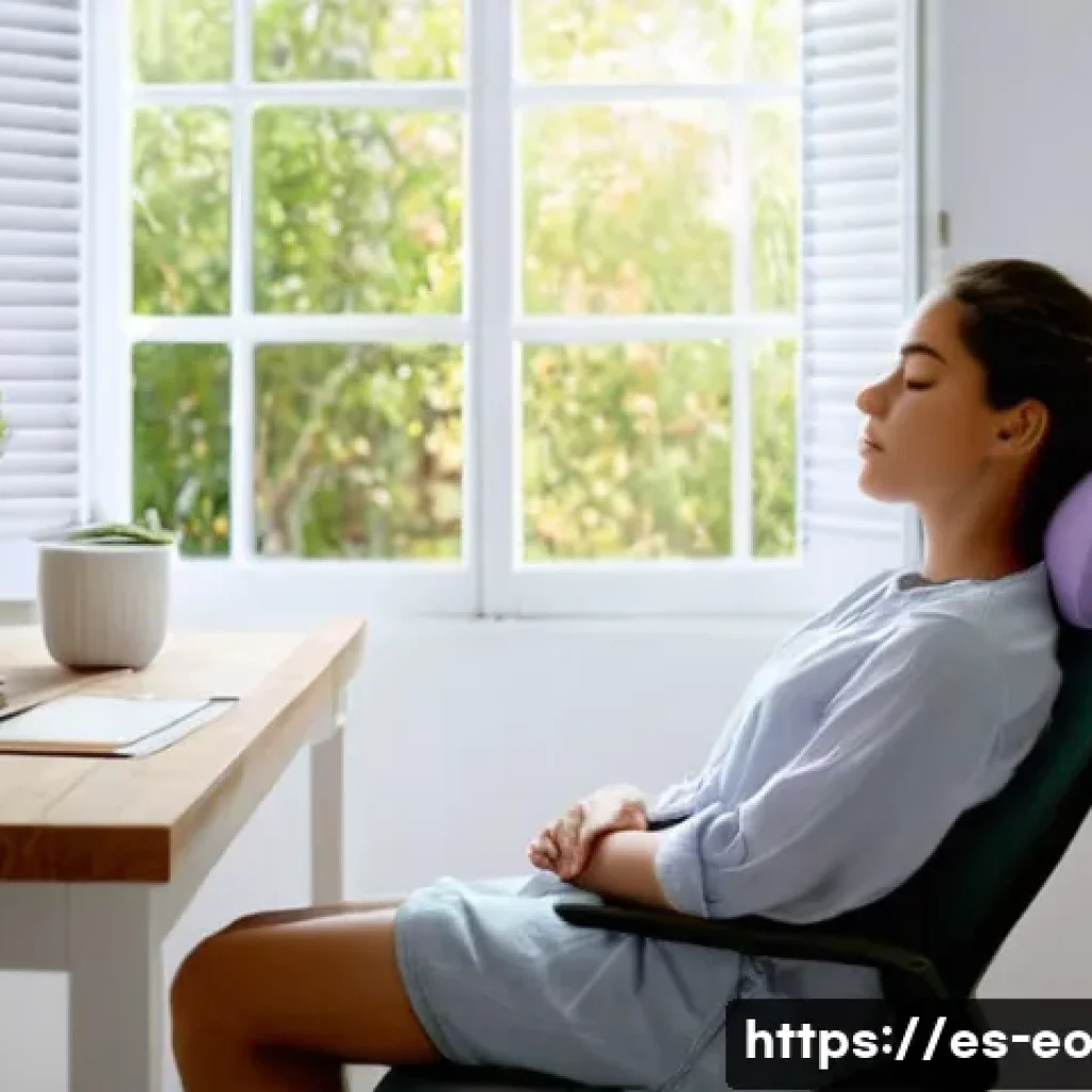 낮잠을 위한 마음챙김 기법 - A peaceful indoor scene of a young adult woman practicing mindful breathing during a short nap in a ...